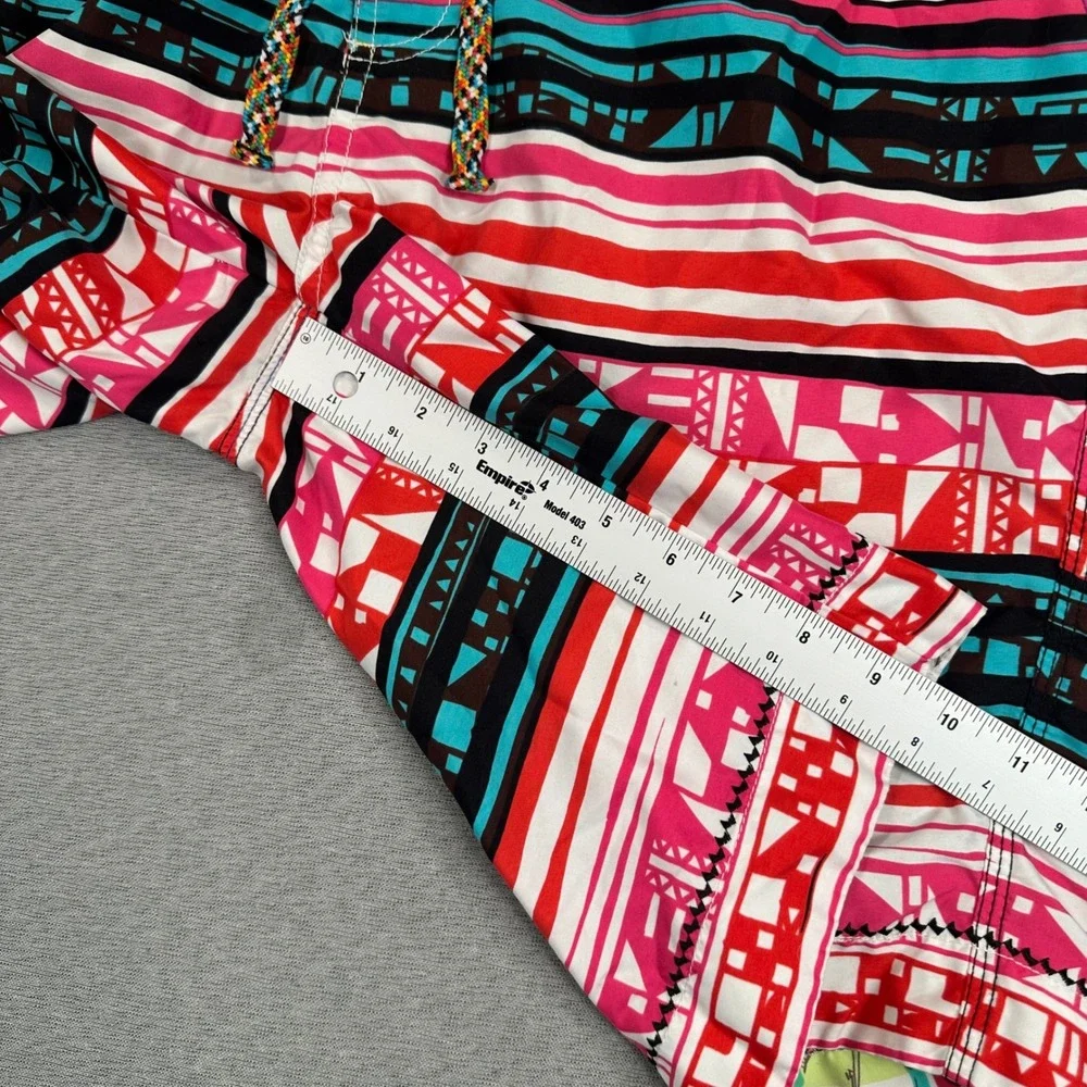 Robert Graham Paradise Board Shorts Mens 34 Tribal Geometric Striped Vibrant